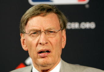 NEW YORK - JULY 15:  Commissioner of Major League Baseball Bud Selig speaks at a press conference before the 79th MLB All-Star Game at Yankee Stadium on July 15, 2008 in the Bronx borough of New York City.  (Photo by Mike Stobe/Getty Images)