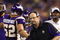 MINNEAPOLIS - SEPTEMBER 14: Minnesota Vikings head coach Brad Childress challenges a call in the third quarter of the game against the Indianapolis Colts at the Metrodome on September 14, 2008 in Minneapolis, Minnesota. The Colts defeated the Vikings 18-15. (Photo by Jeff Gross/Getty Images)
