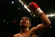 LAS VEGAS - MAY 02:  Manny Pacquiao of the Philippines reacts after knocking down Ricky Hatton of England in the second round during their junior welterweight title fight at the MGM Grand Garden Arena May 2, 2009 in Las Vegas, Nevada.  (Photo by Al Bello/Getty Images)