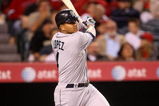 ANAHEIM, CA - APRIL 24:  Jose Lopez #4 of the Seattle Mariners bats against the Los Angeles Angels of Anaheim on April 24, 2009 at Angel Stadium in Anaheim, California. The Mariners won 8-3.  (Photo by Stephen Dunn/Getty Images)