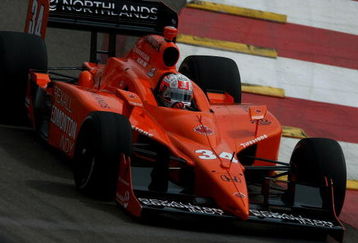 ST. PETERSBURG, FL - APRIL 03: Alex Tagliani, driver of the #34 Rexall Edmonton Indy Conquest Racing Dallara Honda drives into turn two during practice for the IRL IndyCar Series Honda Grand Prix of St. Petersburg on April 3, 2009 on the streets of St. Petersburg, Florida.  (Photo by Doug Benc/Getty Images)