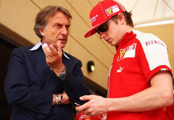 SAKHIR, BAHRAIN - APRIL 26:  Luca Cordero di Montezemolo, Chairman of Ferrari is seen talking with Kimi Raikkonen of Finland and Ferrari  in the paddock before the Bahrain Formula One Grand Prix at the Bahrain International Circuit on April 26, 2009 in Sakhir, Bahrain.  (Photo by Clive Mason/Getty Images)