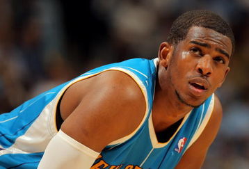 DENVER - APRIL 29:  Chris Paul #3 of the New Orleans Hornets looks on during a break in the action against the Denver Nuggets in Game Five of the Western Conference Quarterfinals during the 2009 NBA Playoffs at Pepsi Center on April 29, 2009 in Denver, Colorado. The Nuggets defeated the Hornets 107-86 to advance to the Western Conference Semifinals against Dallas. NOTE TO USER: User expressly acknowledges and agrees that, by downloading and or using this photograph, User is consenting to the terms and conditions of the Getty Images License Agreement.  (Photo by Doug Pensinger/Getty Images)