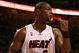 MIAMI - MAY 01:  Dwyane Wade #3 of the Miami Heat pumps his fist after the heat get a stop in the fourth quarter against the Atlanta Hawks during Game Six of the Eastern Conference Quarterfinals at American Airlines Arena on May 1, 2009 in Miami, Florida. The Heat defeated the Hawks 98-72. NOTE TO USER: User expressly acknowledges and agrees that, by downloading and/or using this Photograph, user is consenting to the terms and conditions of the Getty Images License Agreement.  (Photo by Doug Benc/Getty Images)