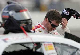 RICHMOND, VA - MAY 01:  Dale Earnhardt Jr., driver of the #88 National Guard/Amp Energy Chevrolet, prepares to drive during qualifying for the NASCAR Sprint Cup Series Crown Royal Presents the Russ Friedman 400 at Richmond International Raceway on May 1, 2009 in Richmond, Virginia.  (Photo by Todd Warshaw/Getty Images)