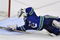VANCOUVER, CANADA - MAY 2: Roberto Luongo #1 of the Vancouver Canucks makes a diving save from a shot by the of the Chicago Blackhawks during Game Two of the Western Conference Semifinals of the 2009 Stanley Cup Playoffs on May 02, 2009 at General Motors Place in Vancouver, British Columbia, Canada.  (Photo by Nick Didlick/Getty Images)