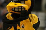 INDIANAPOLIS - MARCH 13:  Harky, the mascot the Iowa Hawkeyes perfroms against the Michigan Wolverines during the Big Ten Men's Basketball Tournament at Conseco Fieldhouse on March 13, 2008 in Indianapolis, Indiana.  (Photo by Jonathan Daniel/Getty Images)
