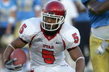 PASADENA, CA - SEPTEMBER 02:  Brent Casteel #5 of the Utah Utes runs with the ball against the UCLA Bruins during the college football game held on Septemeber 2, 2006 at the Rose Bowl in Pasadena, California. The Bruins defeated the Utes 31-10.  (Photo by Stephen Dunn/Getty Images)