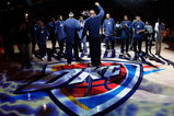 OKLAHOMA CITY - OCTOBER 29:  The Oklahoma City Thunder are introduced before playing the Milwaukee Bucks at the Ford Center on October 29, 2008 in Oklahoma City, Oklahoma. The Bucks won 98-87.  NOTE TO USER: User expressly acknowledges and agrees that, by downloading and/or using this Photograph, user is consenting to the terms and conditions of the Getty Images License Agreement.  (Photo by Chris Graythen/Getty Images)