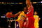 LOS ANGELES, CA - MAY 04:  Kobe Bryant #24 of the Los Angeles Lakers drives into Shane Battier #31 of the Houston Rockets in the first quarter of Game One of the Western Conference Semifinals during the 2009 NBA Playoffs at Staples Center on May 4, 2009 in Los Angeles, California. NOTE TO USER: User expressly acknowledges and agrees that, by downloading and or using this photograph, User is consenting to the terms and conditions of the Getty Images License Agreement.  (Photo by Jeff Gross/Getty Images)