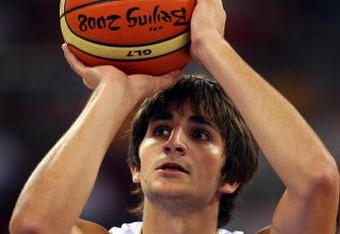 BEIJING - AUGUST 10:  Ricky Rubio #6 of Spain shoots a free throw while taking on Greece during the day 2 preliminary game at the Beijing 2008 Olympic Games in the Beijing Olympic Basketball Gymnasium on August 10, 2008 in Beijing, China.  (Photo by Phil Walter/Getty Images)