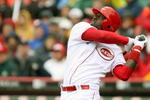CINCINNATI, OH - APRIL 6: Brandon Phillips #4 of the Cincinnati Reds watches a fould ball against the New York Mets during the first inning at Great American Ballpark on April 6, 2009 in Cincinnati, Ohio. (Photo by Mark Lyons/Getty Images)