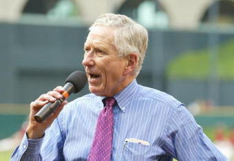 HOUSTON - APRIL 3:  Chairman and CEO Drayton McLane of the Houston Astros speaks to the crowd before the Opening Day game against the Florida Marlins at Minute Maid Park on April 3, 2006 in Houston, Texas. The Astros won 1-0.  (Photo by Bill Baptist/Getty Images)