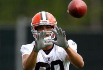 BEREA, OH - MAY 02: Brian Robiskie #80 of the Cleveland Browns catches a pass during rookie mini camp at the Cleveland Browns Training and Administrative Complex on May 2, 2009 in Berea, Ohio.  (Photo by Gregory Shamus/Getty Images)