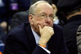 MEMPHIS, TN - MARCH 27:  Head coach Jim Boeheim of the Syracuse Orange looks on from the bench in the second half against the Oklahoma Sooners during the NCAA Men's Basketball Tournament South Regionals at the FedExForum on March 27, 2009 in Memphis, Tennessee. The Sooners defeated the Orange 84-71.  (Photo by Joe Murphy/Getty Images)