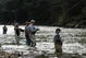 VOLANT, PA - APRIL 17: Anglers line up in a section of the Neshannock Creek April 17, 2004 near Volant, Pennsylvania. Thousands of anglers across Pennsylvania cast their lines on Saturday, the first day of trout fishing season. (Photo by Mark Stahl/Getty Images)