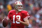 SAN FRANCISCO - DECEMBER 28:  Quarterback Shaun Hill #13 of the San Francisco 49ers passes the ball during the game against the Washington Redskins at Candlestick Park on December 28, 2008 in San Francisco, California. (Photo by: Jonathan Ferrey/Getty Images)