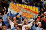 DENVER - APRIL 19:  Fans hold up a sign in support of 'The Birdman', Chris Andersen #11 of the Denver Nuggets as they face the New Orleans Hornets defends in Game One of the Western Conference Quarterfinals during the 2009 NBA Playoffs at Pepsi Center on April 19, 2009 in Denver, Colorado. The Nuggets defeated the Hornets 113-84.  NOTE TO USER: User expressly acknowledges and agrees that, by downloading and or using this photograph, User is consenting to the terms and conditions of the Getty Images License Agreement.  (Photo by Doug Pensinger/Getty Images)