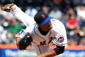 NEW YORK - APRIL 29:  Johan Santana #57 of the New York Mets delivers a pitch against the Florida Marlins on April 29, 2009 at Citi Field in the Flushing neighborhood of the Queens borough of New York City. The Marlins defeated the Mets 4-3.  (Photo by Jim McIsaac/Getty Images)