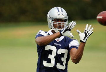 IRVING, TX - MAY 01:  Cornerback Mike Mickens #33 of the Dallas Cowboys runs the ball during rookie mini camp on May 1, 2009 in Irving, Texas.  (Photo by Ronald Martinez/Getty Images)