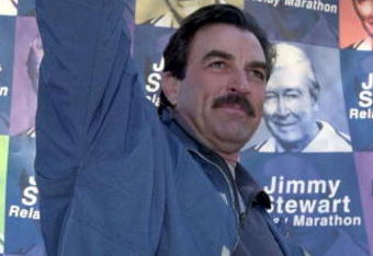 E367312 07: Tom Selleck, honorary co-host, starts the Nineteenth Annual Jimmy Stewart Relay Marathon April 9, 2000 held at Griffith Park in Los Angeles, CA. (Photo by Chris Weeks)