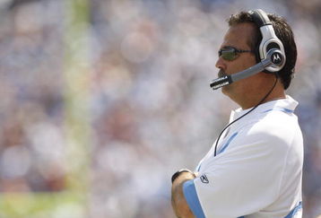 NASHVILLE, TN - SEPTEMBER 7:  Head coach Jeff Fisher of the Tennessee Titans looks on during the game against the Jacksonville Jaguars at LP Field on September 7, 2008 in Nashville, Tennessee. (Photo by Streeter Lecka/Getty Images)
