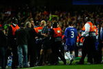 LONDON, ENGLAND - MAY 06:  Didier Drogba of Chelsea argues with the referee in front of caretaker manager of Chelsea Guus Hiddink after the UEFA Champions League Semi Final Second Leg match between Chelsea and Barcelona at Stamford Bridge on May 6, 2009 in London, England.  (Photo by Clive Rose/Getty Images)