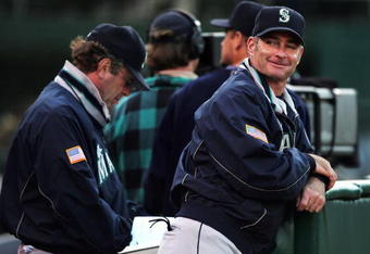 OAKLAND, CA - JULY 27:   Newly enshrined member of the Baseball Hall of Fame and Seattle Mariners Hitting Coach Paul Molitor looks on against the Oakland Athletics during a MLB game at the Network Associates Coliseum on July 27, 2004 in Oakland, California. (Photo by Jed Jacobsohn/Getty Images)