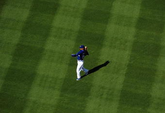 LOS ANGELES, CA - APRIL 30:  Manny Ramirez #99 of the Los Angeles Dodgers warms up before the game between the San Francisco Giants at Dodger Stadium on April 30, 2009 in Los Angeles, California.  (Photo by Harry How/Getty Images)