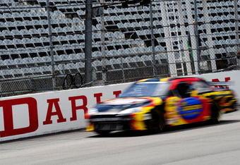 DARLINGTON, SC - APRIL 22:  NASCAR legend Cale Yarborough and NASCAR Sprint Cup driver Joey Logano drive during a promotional event for the Southern 500 on April 22, 2009 at Darlington Raceway in Darlington, South Carolina.  (Photo by Rusty Jarrett/Getty Images for Darlington Raceway)