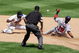 NEW YORK - AUGUST 09: Yunel Escobar #19 of the Atlanta Braves is safe on his sixth inning steal attempt as Jose Reyes #7 of the New York Mets can't handle the throw during their game on August 9, 2007 at Shea Stadium in the Flushing neighborhood of the Queens borough of New York City. Escobar advanced to third on the play and later scored.The Braves defeated the Mets 7-6. (Photo by Jim McIsaac/Getty Images)