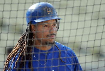 LOS ANGELES, CA - APRIL 30:  Portrait of Manny Ramirez #99 of the Los Angeles Dodgers around the batting cage before the game between the San Francisco Giants at Dodger Stadium on April 30, 2009 in Los Angeles, California.  (Photo by Harry How/Getty Images)