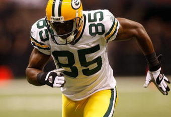 NEW ORLEANS - NOVEMBER 24:  Greg Jennings #85 of the Green Bay Packers against the New Orleans Saints on November 24, 2009 at the Superdome in New Orleans, Louisiana.  (Photo by Chris Graythen/Getty Images)