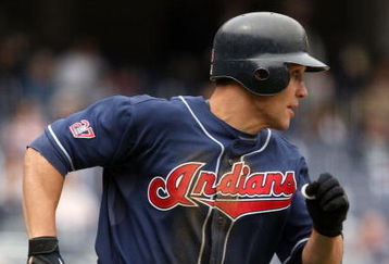 NEW YORK - APRIL 19:  Grady Sizemore #24 of the Cleveland Indians bats against the New York Yankees at Yankee Stadium on April 19, 2009 in the Bronx borough of New York City.  (Photo by Ezra Shaw/Getty Images)