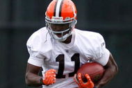 BEREA, OH - MAY 02:  Mohamed Massaquoi #11 of the Cleveland Browns runs a drill during rookie mini camp at the Cleveland Browns Training and Administrative Complex on May 2, 2009 in Berea, Ohio.  (Photo by Gregory Shamus/Getty Images)
