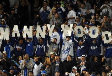 LOS ANGELES, CA - APRIL 16: Left Field fans of Manny Ramirez #99 of the Los Angeles Dodgers react to an at bat against the San Francisco Giants during the sixth inning at Dodger Stadium on April 16, 2009 in Los Angeles, California. (Photo by Harry How/Getty Images)