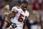 ST. LOUIS, MO - DECEMBER 21: Patrick Willis #52 of the San Francisco 49ers celebrates a victory against the St. Louis Rams at the Edward Jones Dome on December 21, 2008 in St. Louis, Missouri.  The 49ers beat the Rams 17-16.  (Photo by Dilip Vishwanat/Getty Images)