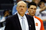 MEMPHIS, TN - MARCH 27:  Head coach Jim Boeheim of the Syracuse Orange looks on in the first half against the Oklahoma Sooners during the NCAA Men's Basketball Tournament South Regionals at the FedExForum on March 27, 2009 in Memphis, Tennessee.  (Photo by Joe Murphy/Getty Images)