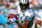 CHARLOTTE, NC - NOVEMBER 16:  Calvin Johnson #81 of the Detroit Lions makes a catch against the Carolina Panthers at Bank of America Stadium on November 16, 2008 in Charlotte, North Carolina.  (Photo by Streeter Lecka/Getty Images)