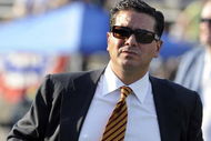 CANTON, OH - AUGUST 3: Owner Daniel Snyder of the Washington Redskins checks the field before play against the Indianapolis Colts in the Pro Football Hall of Fame Game at Fawcett Stadium on August 3, 2008 in Canton, Ohio. (Photo by Al Messerschmidt/Getty Images)