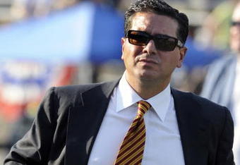 CANTON, OH - AUGUST 3: Owner Daniel Snyder of the Washington Redskins checks the field before play against the Indianapolis Colts in  the Pro Football Hall of Fame Game at Fawcett Stadium on August 3, 2008 in Canton, Ohio.   (Photo by Al Messerschmidt/Getty Images) 