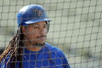 LOS ANGELES, CA - APRIL 30:  Portrait of Manny Ramirez #99 of the Los Angeles Dodgers around the batting cage before the game between the San Francisco Giants at Dodger Stadium on April 30, 2009 in Los Angeles, California.  (Photo by Harry How/Getty Images)