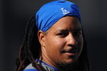 LOS ANGELES, CA - APRIL 30:  Portrait of Manny Ramirez #99 of the Los Angeles Dodgers during batting practice before the game between the San Francisco Giants at Dodger Stadium on April 30, 2009 in Los Angeles, California.  (Photo by Harry How/Getty Images)