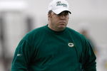 GREEN BAY, WI - MAY 1:  Head coach Mike McCarthy watches  players participate in practice drills during Green Bay Packers Minicamp at Don Hutson Center on May 1, 2009 in Green Bay, Wisconsin. (Photo by Scott Boehm/Getty Images)