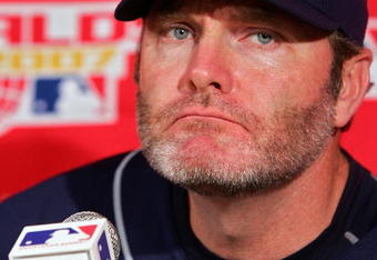 NEW YORK - OCTOBER 07:   Manager Eric Wedge #22 of the Cleveland Indians talks to the media after losing to the New York Yankees by a score of 8-4 in Game Three of the American League Division Series at Yankee Stadium on October 7, 2007 in the Bronx borough of New York City.  (Photo by Jim McIsaac/Getty Images)