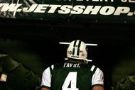 EAST RUTHERFORD, NJ - DECEMBER 28: Brett Favre #4 of The New York Jets leaves the field after losing to The Miami Dolphins 24-17 after their game on December 28, 2008 at Giants Stadium in East Rutherford, New Jersey. (Photo by Al Bello/Getty Images)