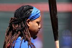 PHOENIX - APRIL 12:  Manny Ramirez #99 of the Los Angeles Dodgers warms up during batting practice before the game against the Arizona Diamondbacks at Chase Field on April 12, 2009 in Phoenix, Arizona.  (Photo by Christian Petersen/Getty Images)