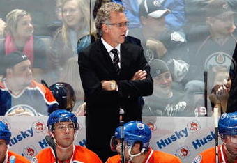 EDMONTON - OCTOBER 12:  Head coach Craig MacTavish of the Edmonton Oilers watches the action during the game against the Colorado Avalanche on October 12, 2008 at Rexall Place in Edmonton, Alberta, Canada.  (Photo by Dale MacMillan/Getty Images)
