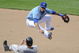 KANSAS CITY, MO - APRIL 30:  Mike Aviles #30 of the Kansas City Royals completes a double play against the Toronto Blue Jays as Travis Snider slides in on April 30, 2009 at Kauffman Stadium in Kansas City, Missouri. (Photo by G. Newman Lowrance/Getty Images)