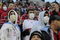 BRIDGEVIEW, IL - APRIL 29:  Soccer fans wear protective masks during a match between the Chicago Fire and Club America from Mexico at Toyota Park at April 29, 2009 in Bridgeview, Illinois. Illinois now has several  swine flu cases. Cases of swine flu, the strain known as H1N1 virus, have been confirmed in nine countries, including Mexico, where at least 2,400 are believed to be infected, with the number of deaths attributed to the virus believed to be more than 150. The World Health Organization today raised the threat level to 'phase 5,' indicating a 'pandemic is imminent.'  (Photo by David Banks/Getty Images)